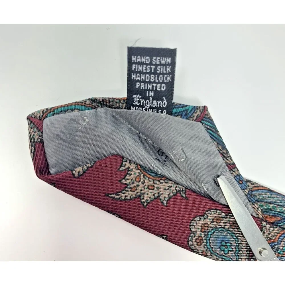 Robert‎ Talbott for Nordstrom Red Paisley Silk Men's Neck Tie L 58